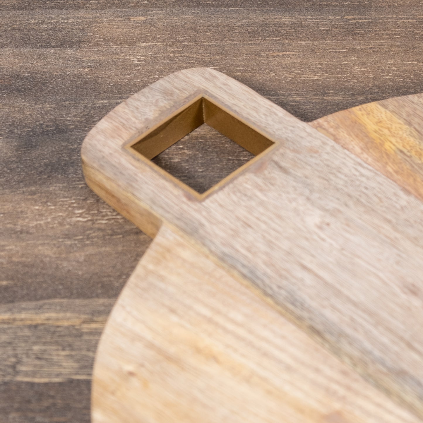 Mango Wood Cutting Board with Brass Detail