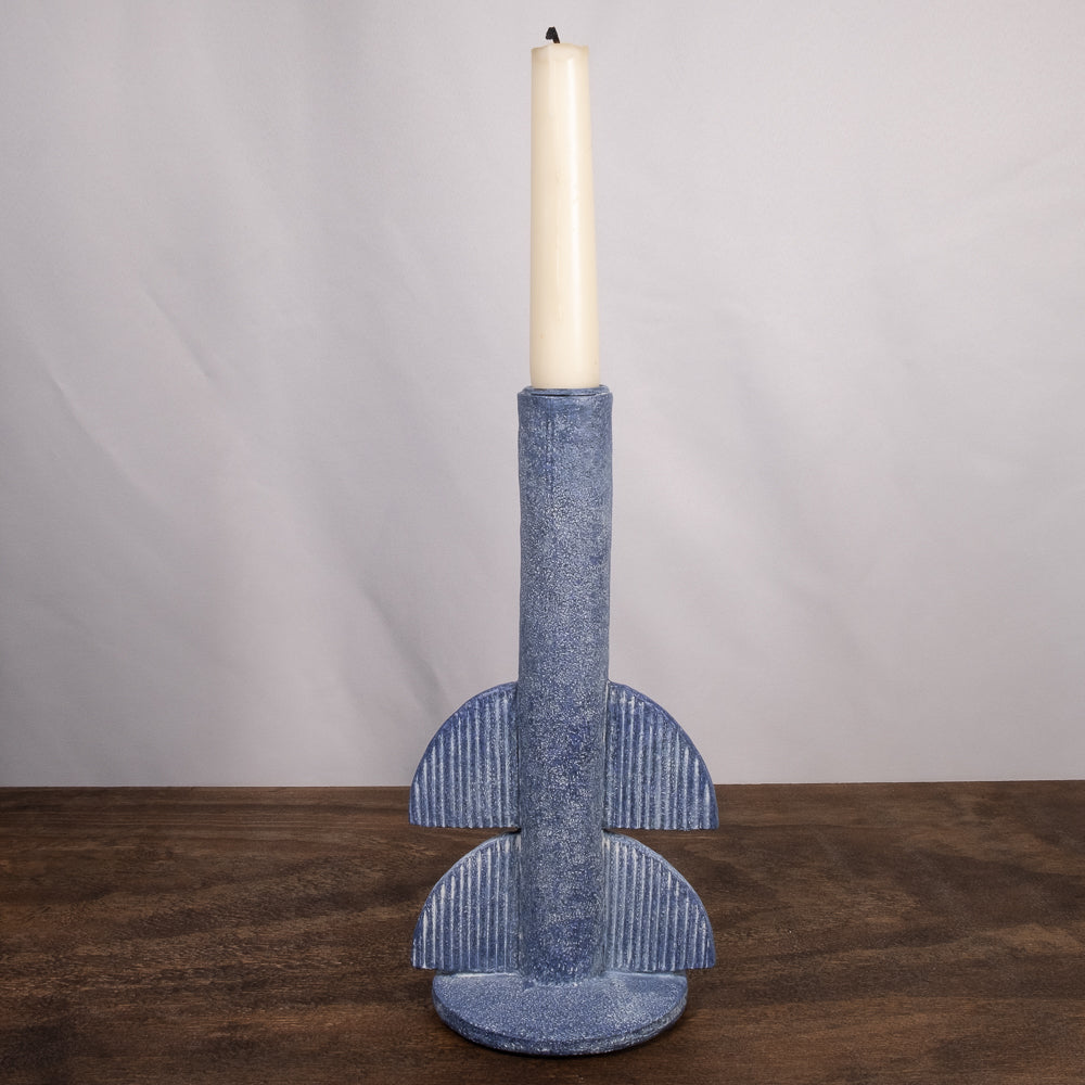 Distressed Aztec Candle Holder Set