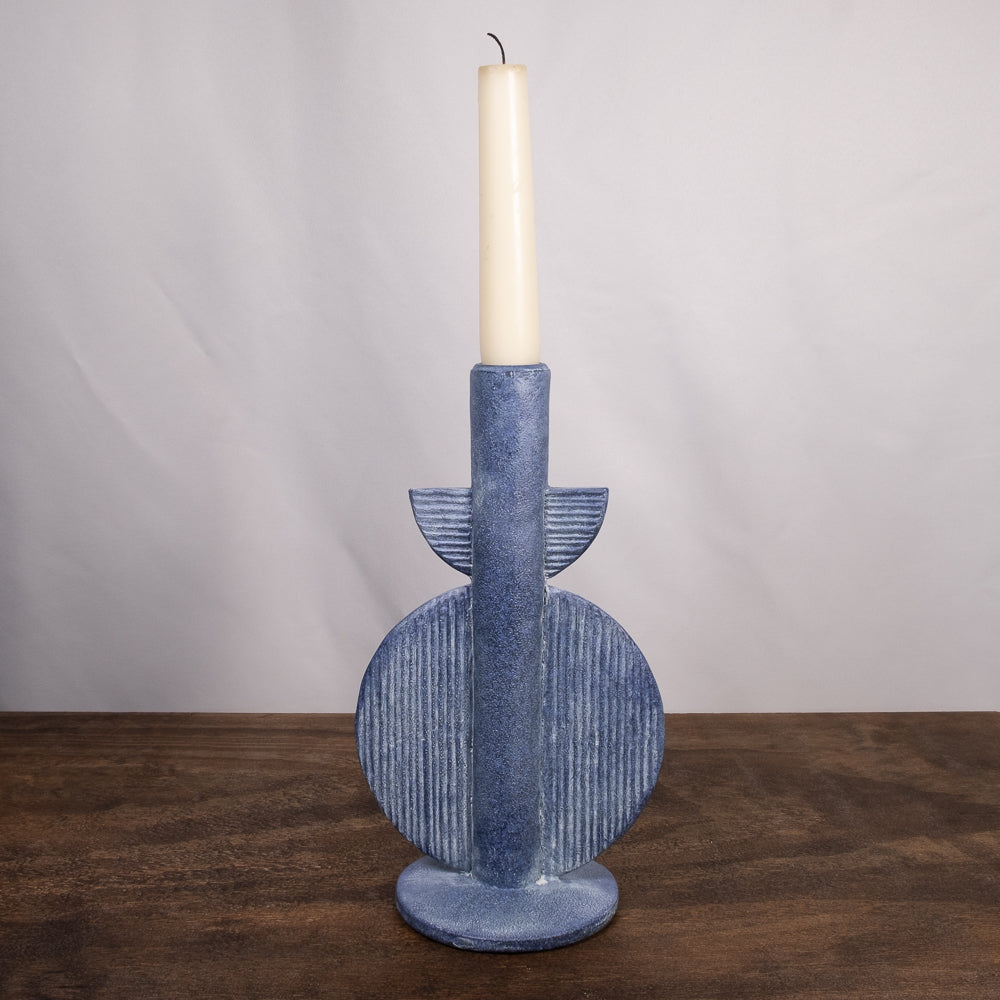 Distressed Aztec Candle Holder Set