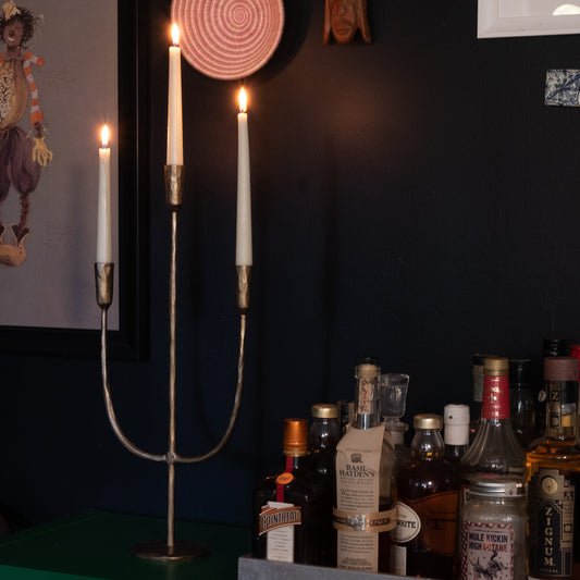 Hammered Metal Candelabra