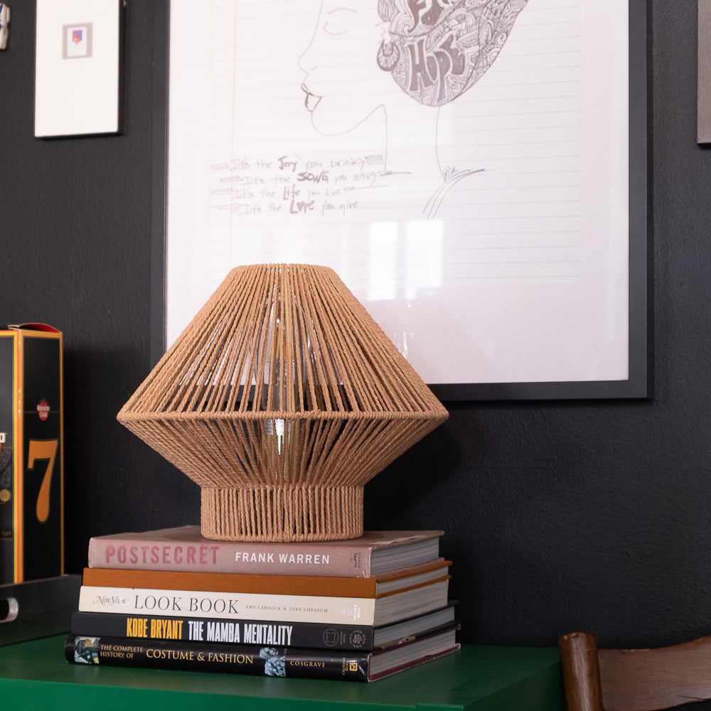 Metal and Twine Table Lamp