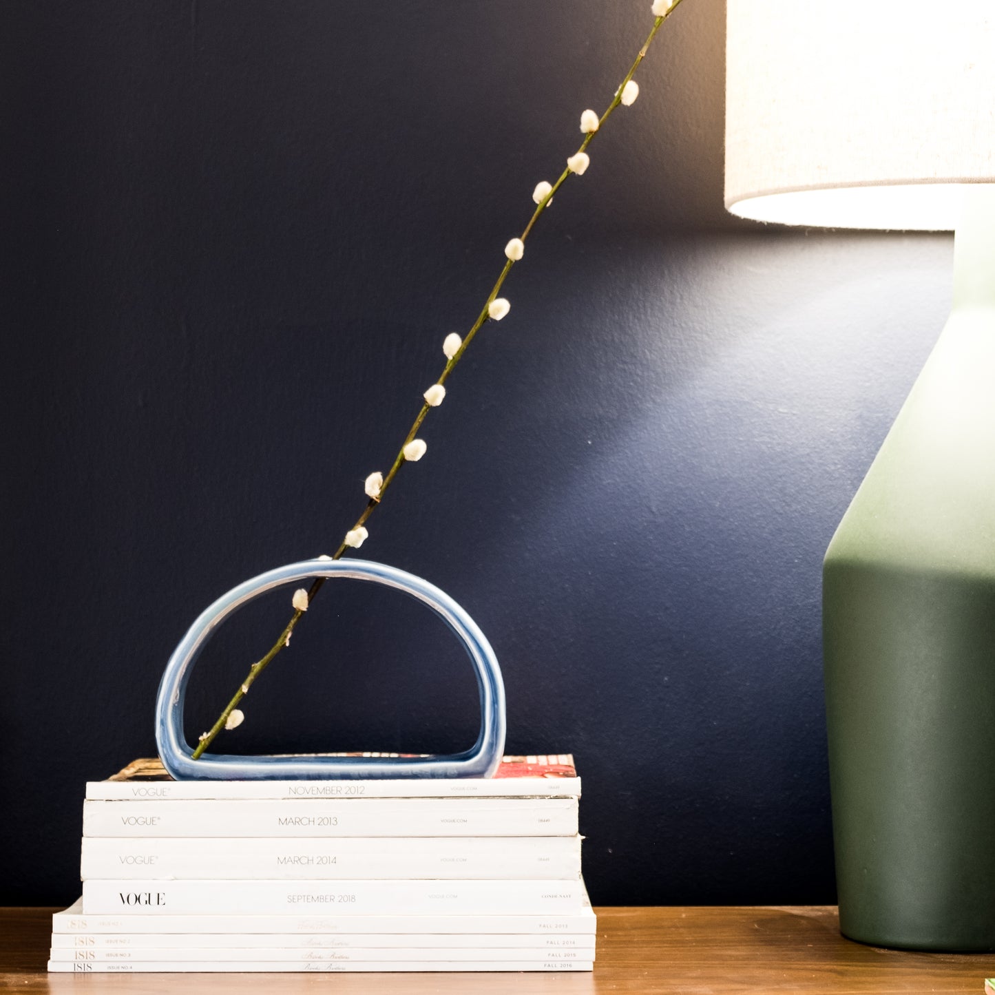 Blue Open Vase
