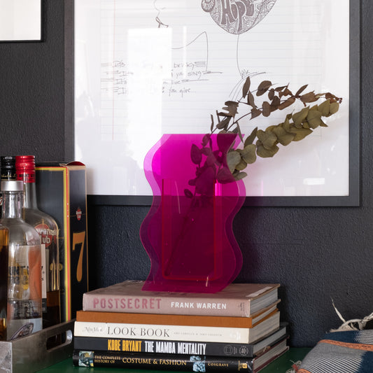 Hot Pink Acrylic Vase