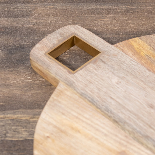 Mango Wood Cutting Board with Brass Detail