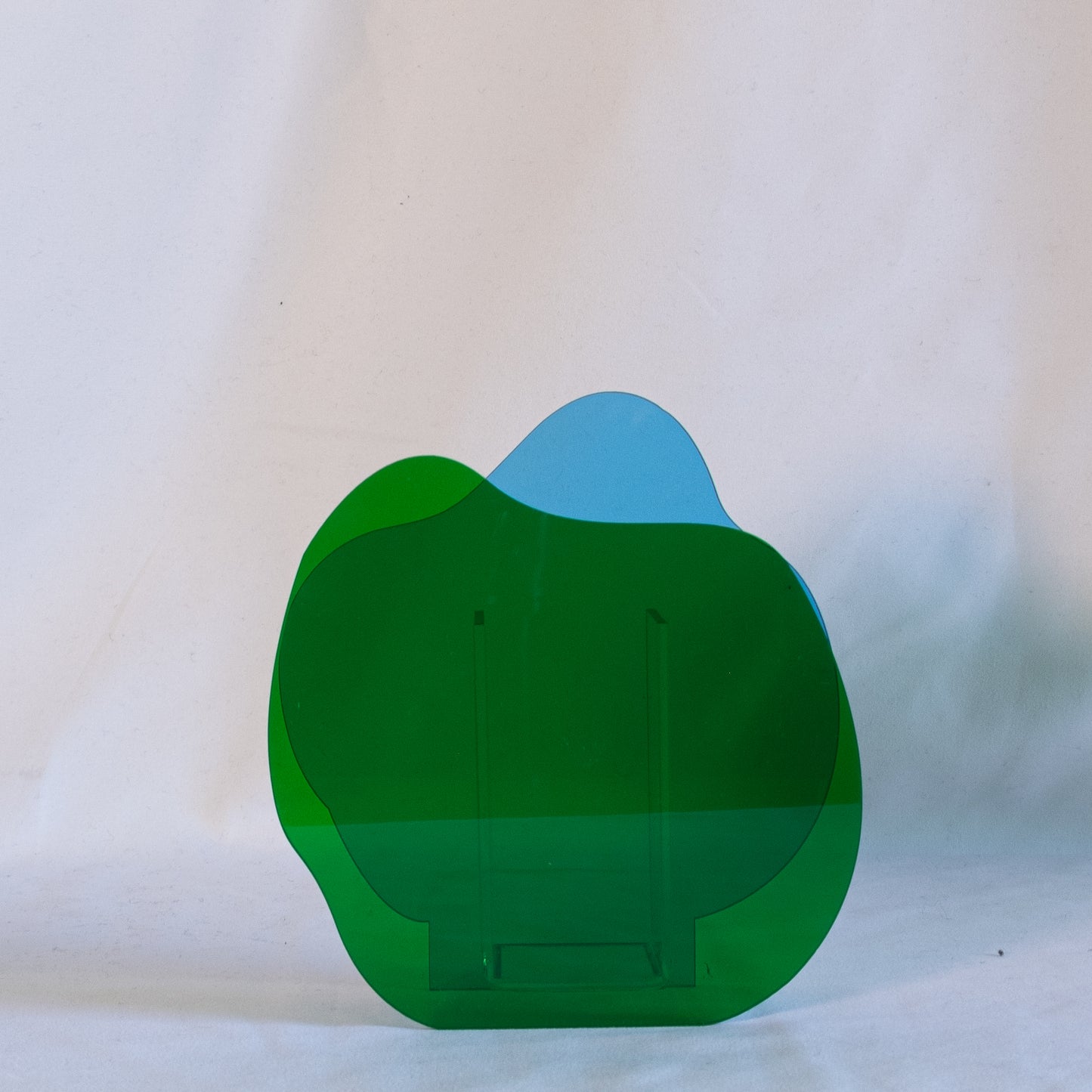 Blue and Green Abstract Acrylic Vase