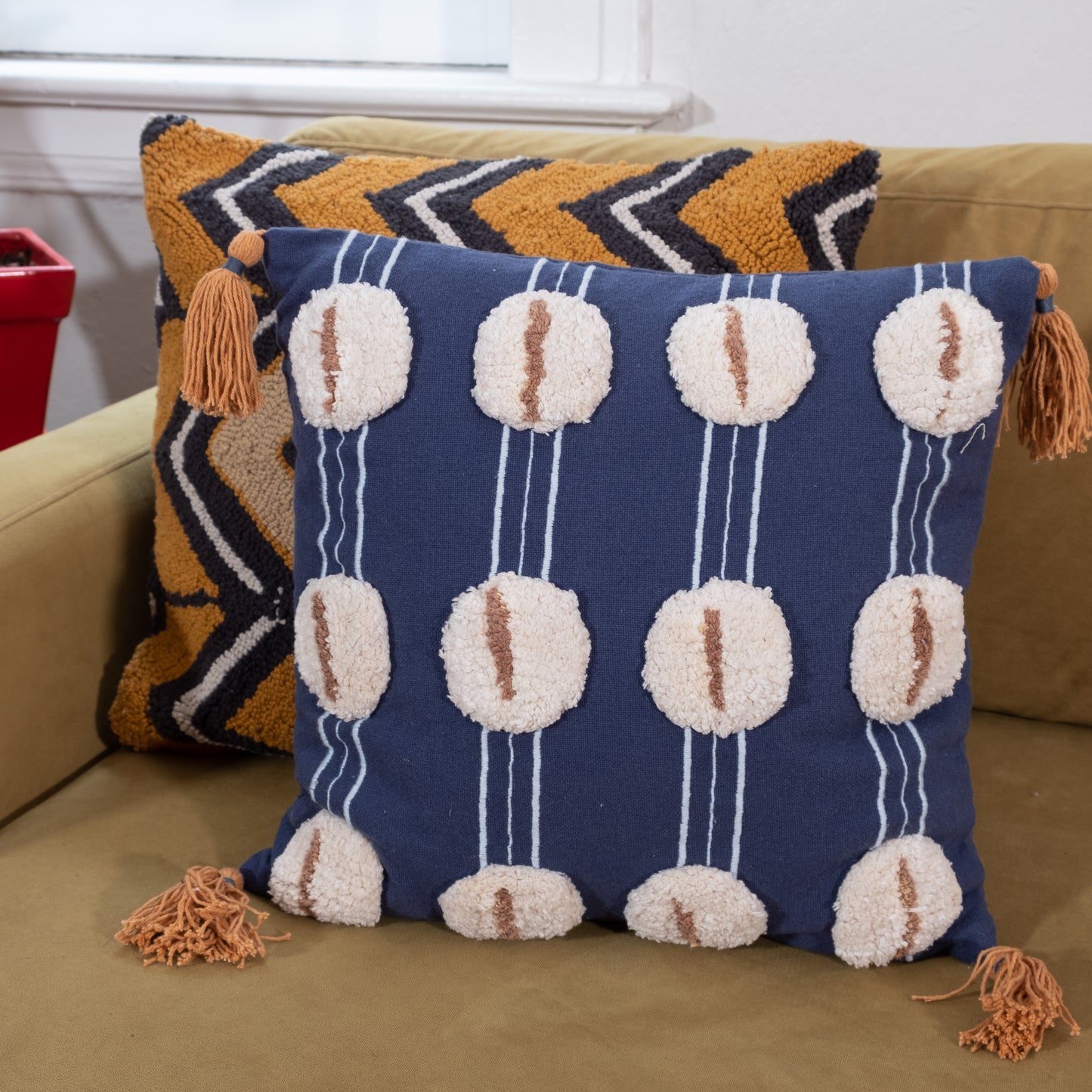 Tufted throw pillow on sale