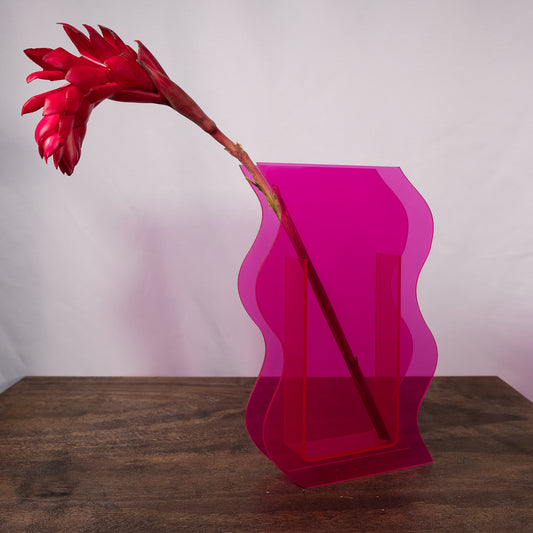 Hot Pink Acrylic Vase