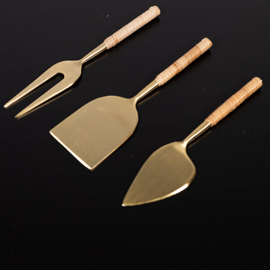 Rattan Wrapped Cheese Servers