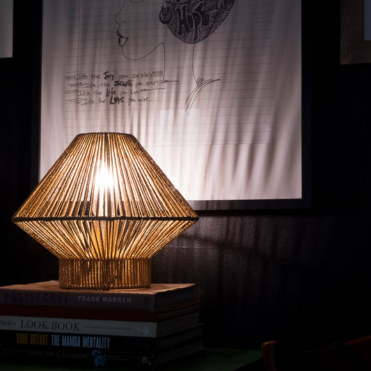 Metal and Twine Table Lamp