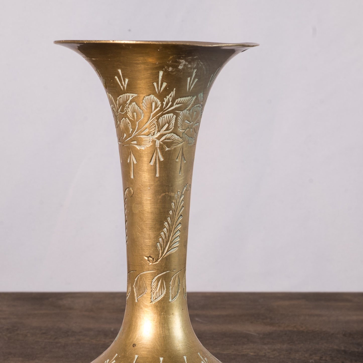 Etched Brass Vase
